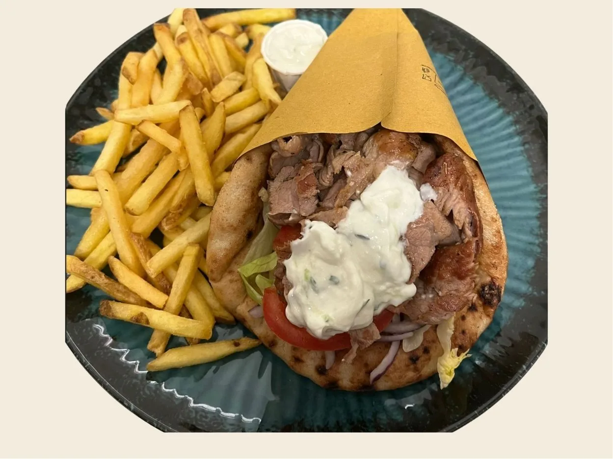 Pita-Gyros mit Schweinefleisch